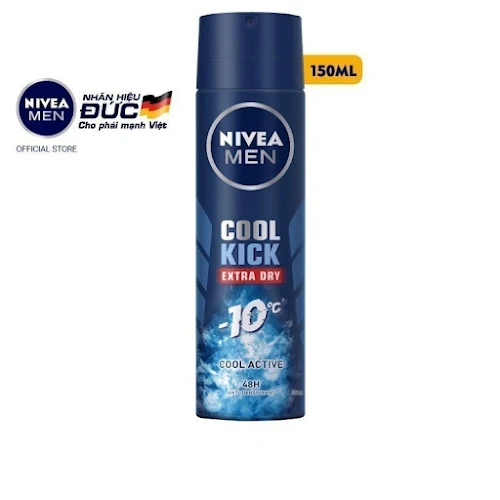 Xịt Ngăn Mùi NIVEA MEN Cool Kick Mát Lạnh - Thơm Năng Động (150 ml)