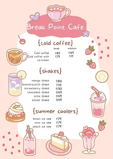 Break Point Cafe menu 