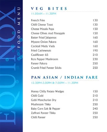 Equinox menu 