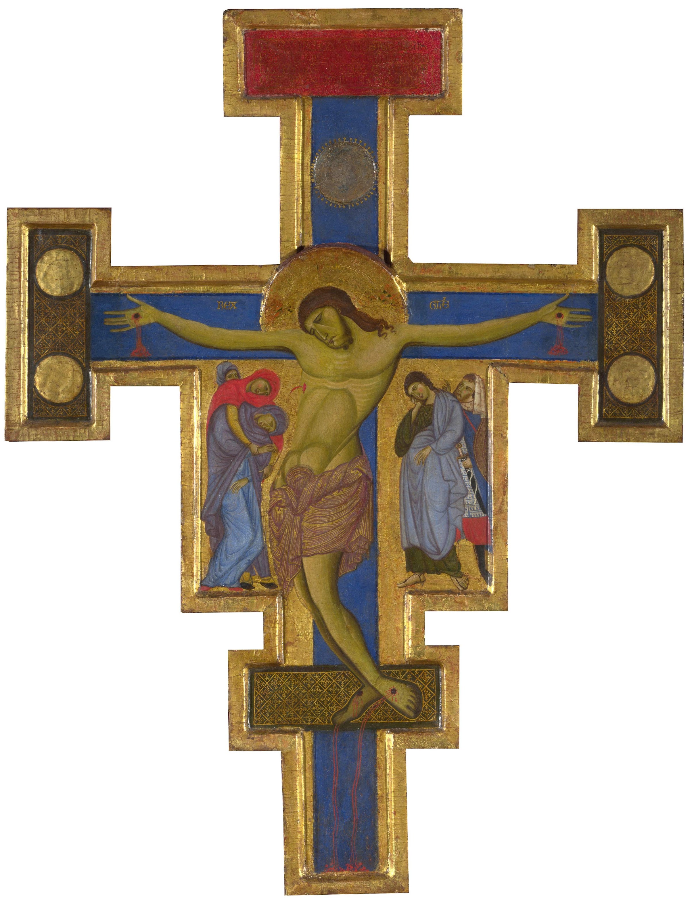 Crocifisso di Londra del Maestro di San Francesco, 1272-1285 circa, tempera e oro su tavola, 92,1 × 71 cm, National Gallery, Londra