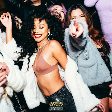 beautiful women at hyde night club in los angeles with supreme team la