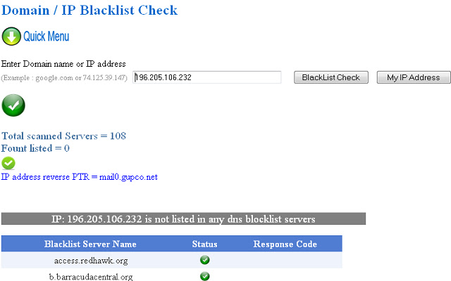 Blacklist check tool chrome extension