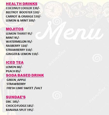 Ashley Cafe menu 