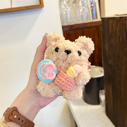 Title 2, Cute Lollipop Ice Cream Bear Plush Earphone Sle...