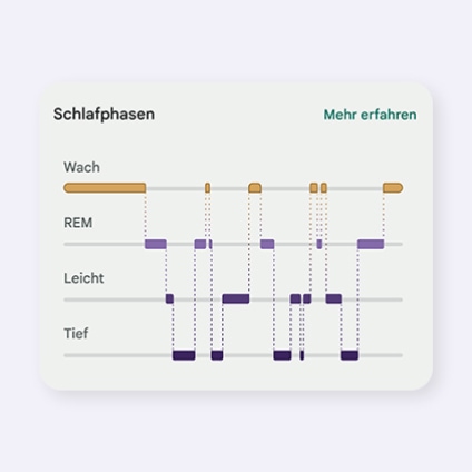 Diagramm der einzelnen Schlafphasen während der Nacht