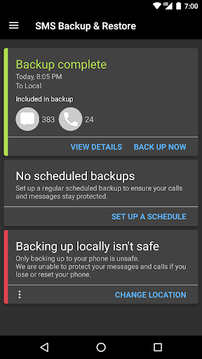 Screenshot SMS Backup & Restore