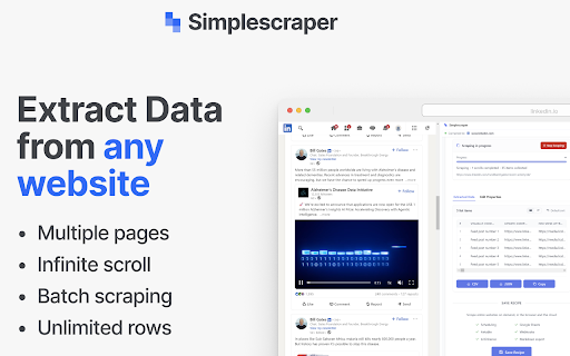Simplescraper — a fast and free web scraper