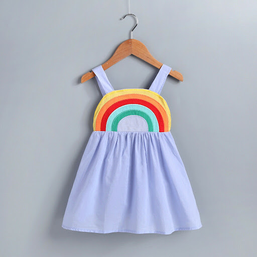 Title 7, Girls Fashion Rainbow Print Princess Dress Ador...
