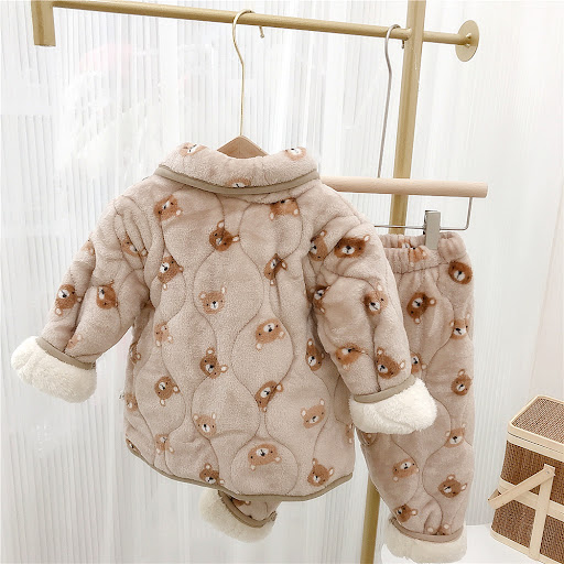 Title 3, Childrens Pajamas Three Layer Thickened Coral ...