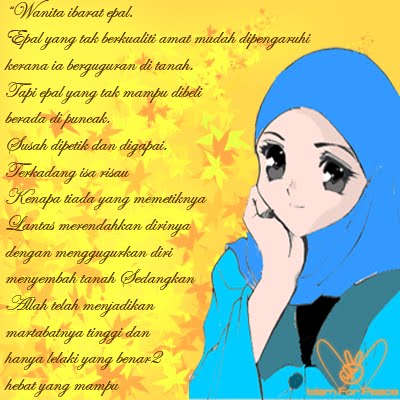 Gambar wanita muslimah dan kata mutiara