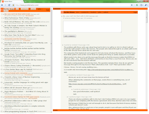 Hacker News OnePage chrome extension