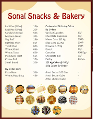 Sonal Snacks And Bakery menu 6