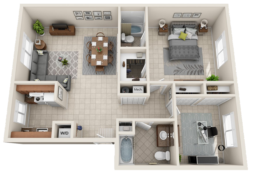 Rendered Tuscany Floorplan Diagram