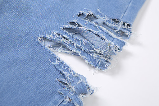 Title 5, High Waist Slim Straight Ripped Casual Jeans of...