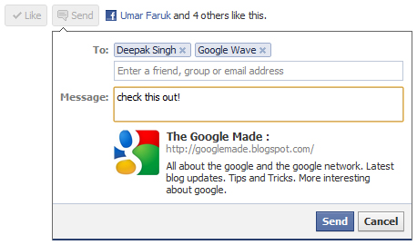 Facebook Send Button