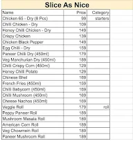 Slice As Nice menu 1