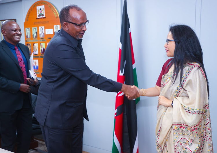 CS Defence Aden Duale and Indian High Commissioner Namgya Khampa on August 18, 2023