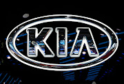 The logo of Korean car manufacturer KIA.