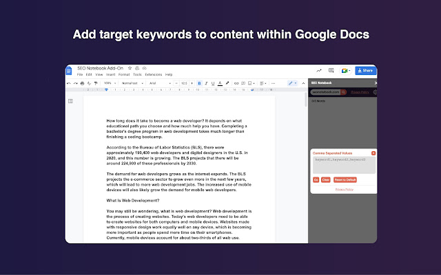 SEO Notebook screenshot 1