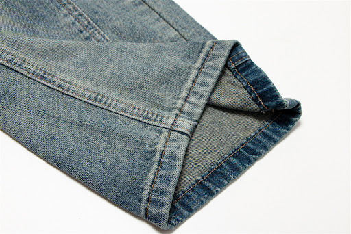 Title 5, Mens Washed Denim Loose Casual Pants Relaxed F...