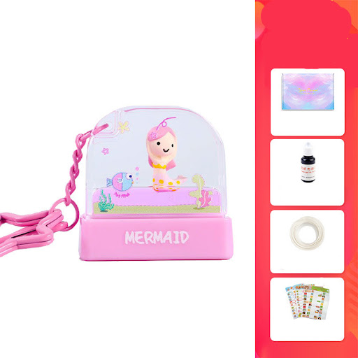 Title 6, Cartoon Floating Crystal Key Chain Name Seal Cu...