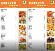 Dayaram Kachoriwala menu 1