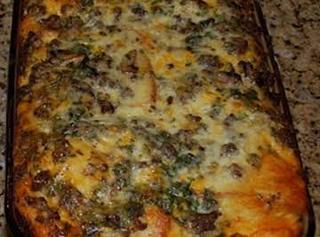 Breakfast Strata with Sausage and Monterey Jack