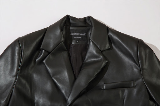 Title 3, Double Breasted Suit Collar PU Leather Coat for...