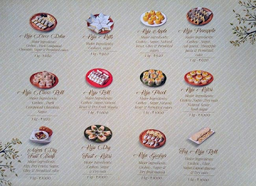 Kanti Sweets menu 