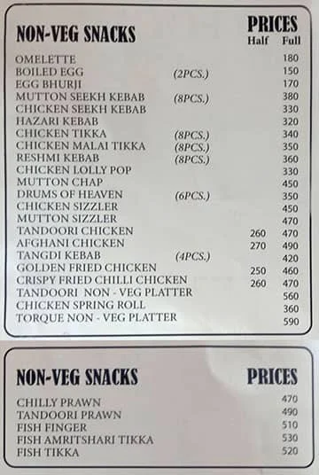 Veggiterian Butcher menu 