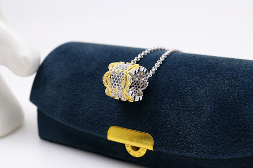 Title 2, 925 Silver And Gold Honeycomb Floor Pendant for...