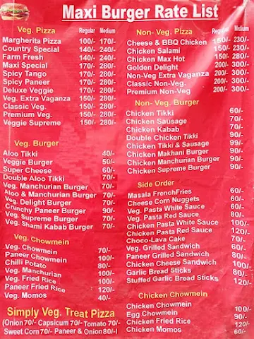 Maxi Burger & More menu 