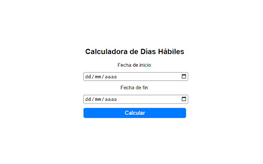 Calculadora de Días Hábiles