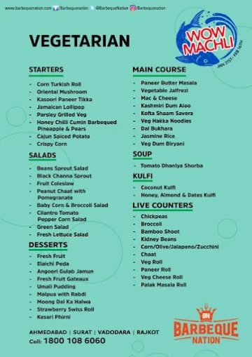 Barbeque Nation menu 