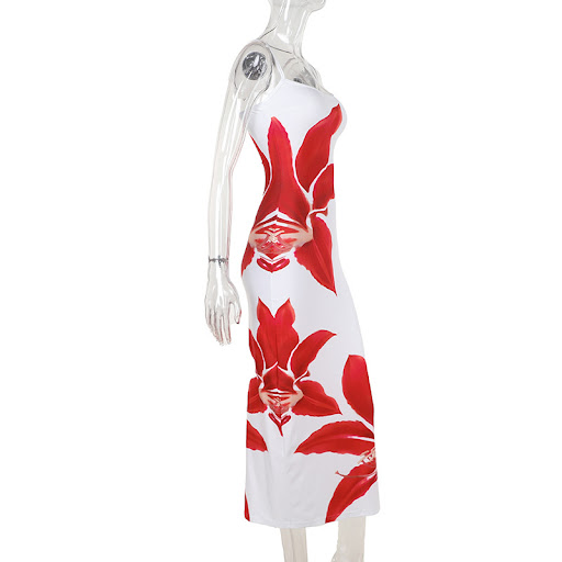 Title 25, European And American Style Flower Strap Dress ...