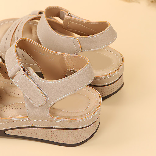 Title 6, Womens Summer Wedge Sandals Velcro Platform Sh...