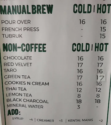 Askara Koffie menu 