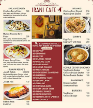 Irani Cafe menu 1