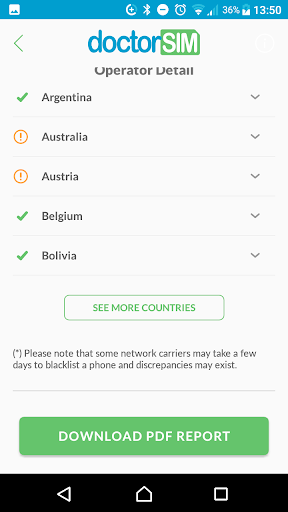 Screenshot IMEI Phone Checks - Blacklist
