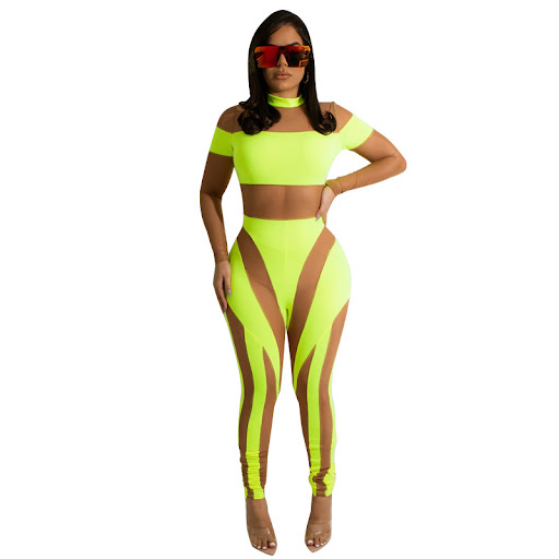 Title 2, Mesh Stitching Nightclub See-through Jumpsuit. ...