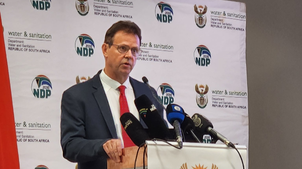 Water and sanitation director-general Dr Sean Phillips outlines the state of the country's drinking water at a media briefing in Pretoria on Tuesday.