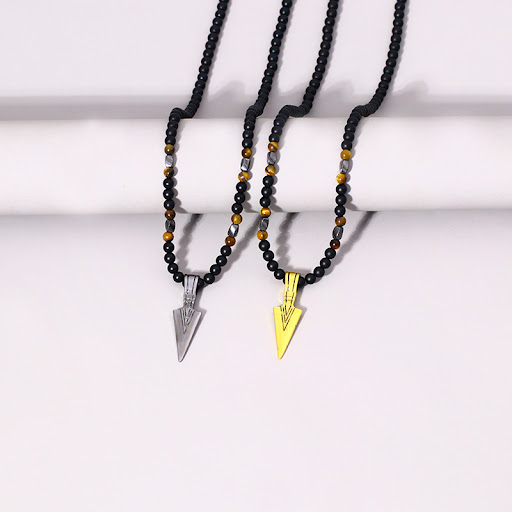 Title 5, Mens Magnet Diamond Stone Column Pendant Neckl...
