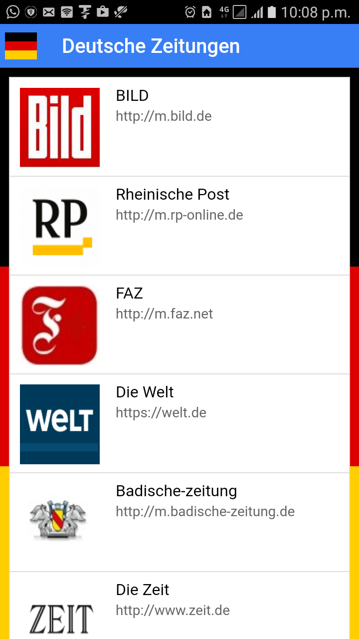 German news papers Screen 1