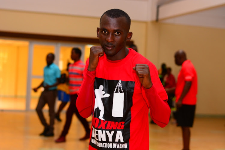 Shaffi Bakari during a training session at the Moi Stadium, Kasarani.