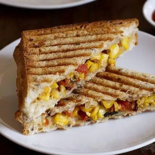 Cheese Corn Schezwan Grilled Sandwich