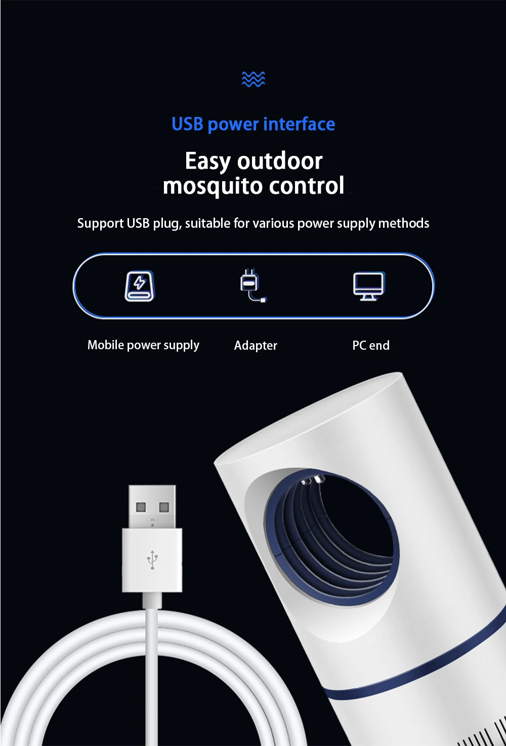 Title 1, Tiha LED USB lampa za komarce za trudnice. Kont...