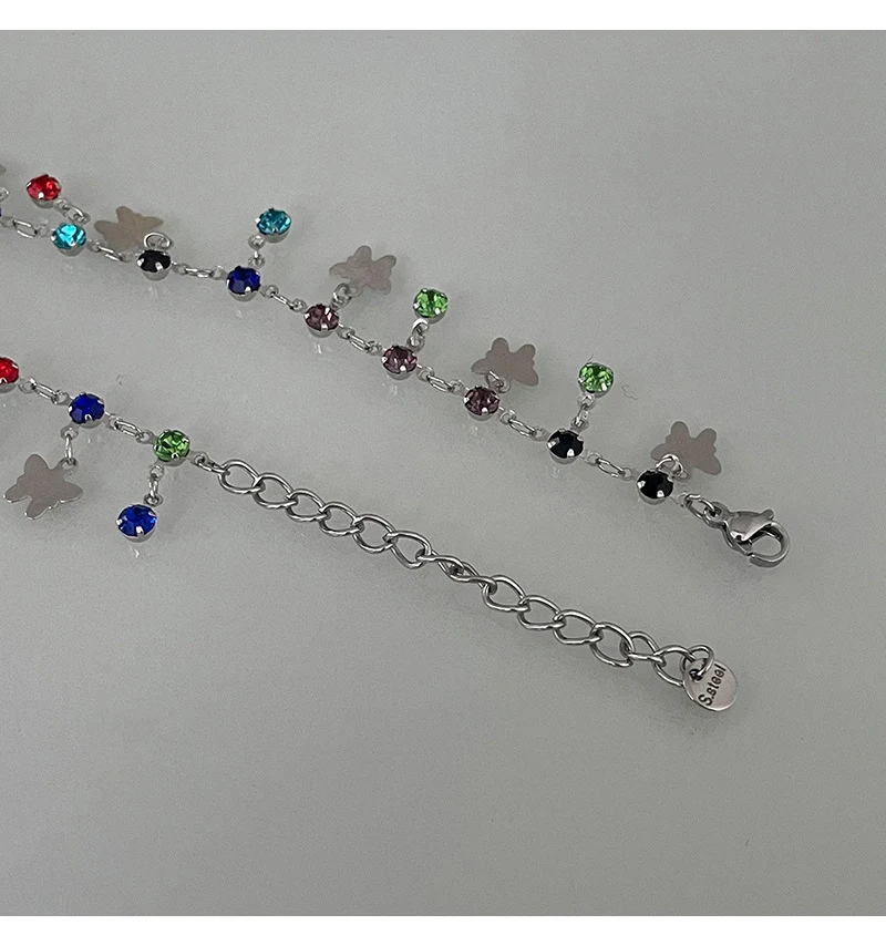 Title 2, Collier papillon cristaux colorés pour femmes D...