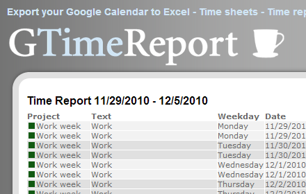 GTimeReport chrome extension