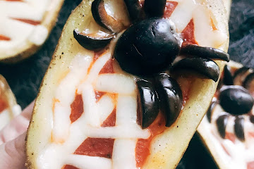 Halloween Pizza Potato Skins Recipe