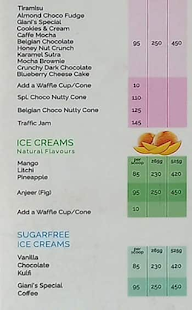 Giani's Ice Cream menu 3